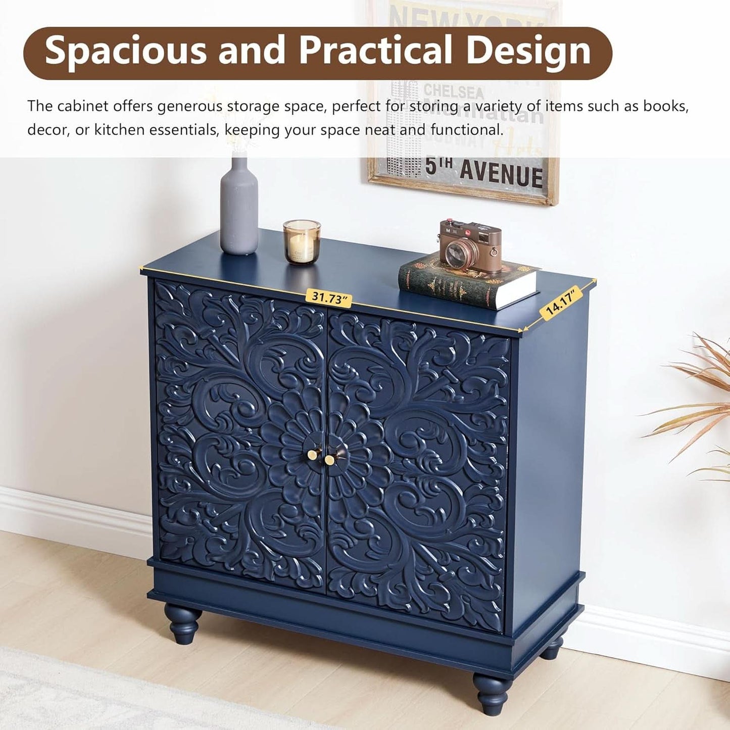 Midnight Blue Luxury Accent Sideboard