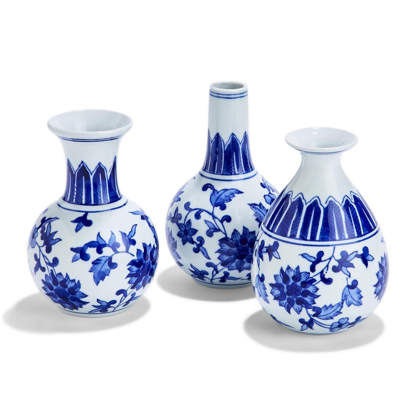 Chinoiserie Hand-Painted Mediterranean Canton Vases