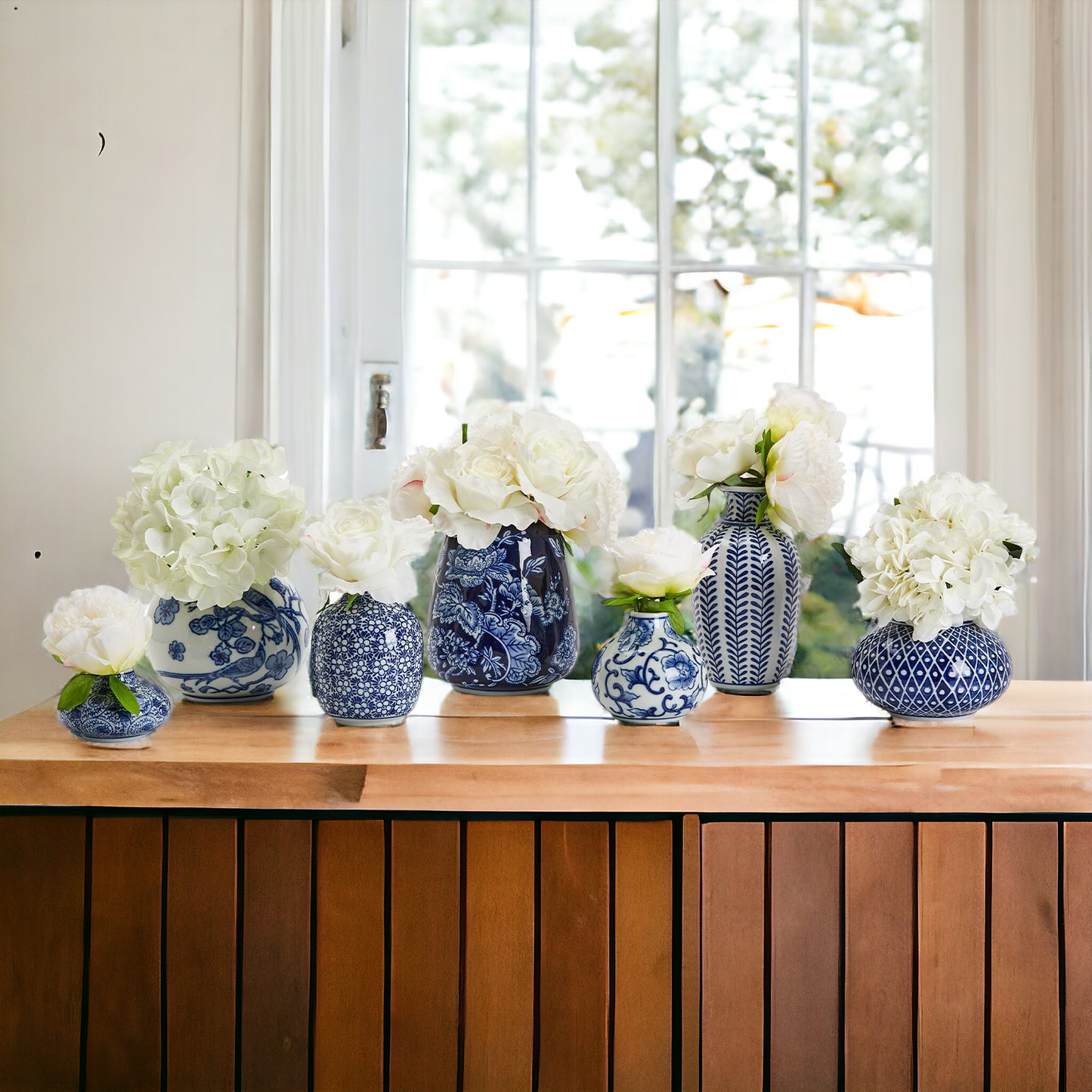 Samira Blue Hand-Painted Vases