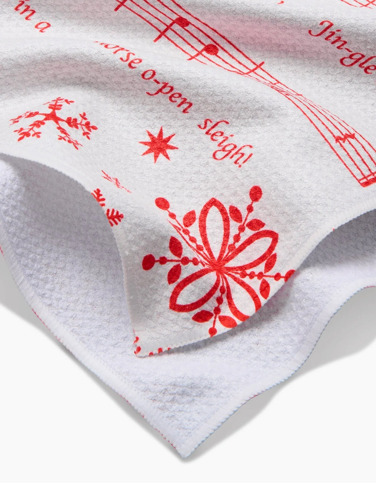 Jingle Bells Geometry Tea Towel