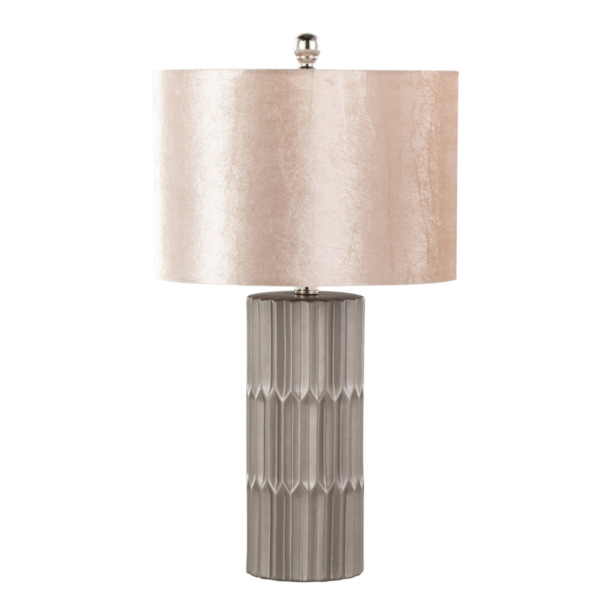 Tania 22' Contemporary Ceramic Table Lamp Metallic Brown Ceramic with Champagne Shade by LumiSource