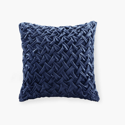 Navy Ruche Decor Pillow