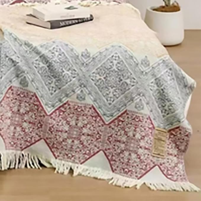 Boho Floral Muslin Blanket 100% Cotton Summer Blanket