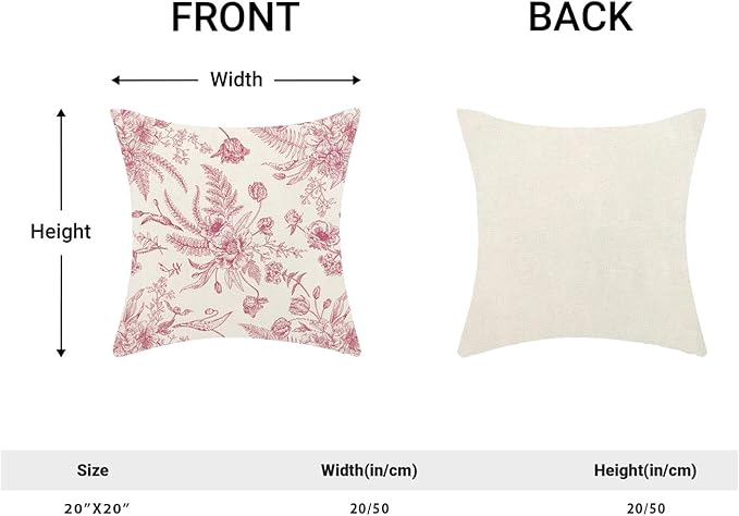 Hot Pink Chinoiserie Floral Pillow Covers
