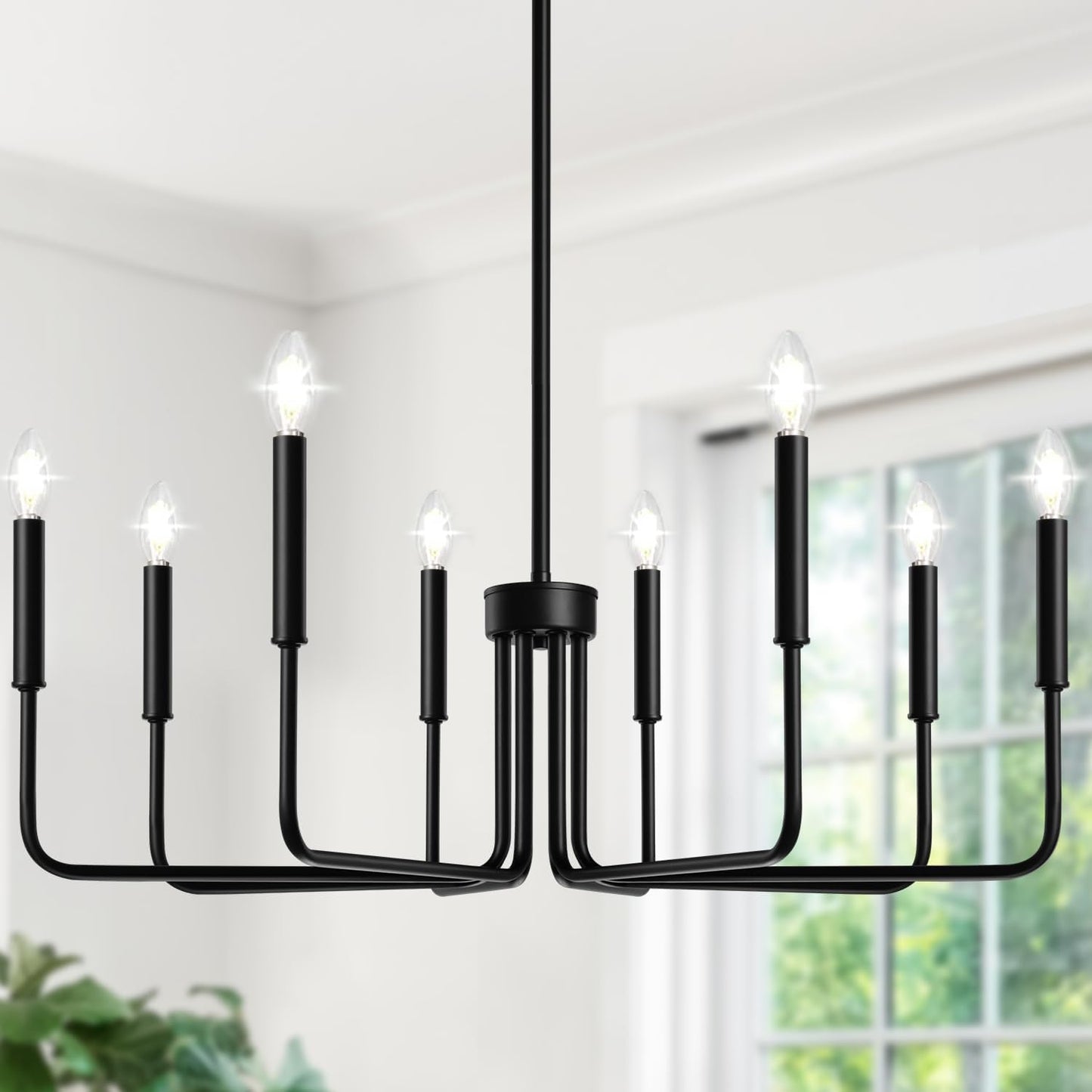 Farmhouse Hanging Candle Chandelier (No Assembly)