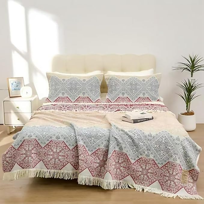 Boho Floral Muslin Blanket 100% Cotton Summer Blanket
