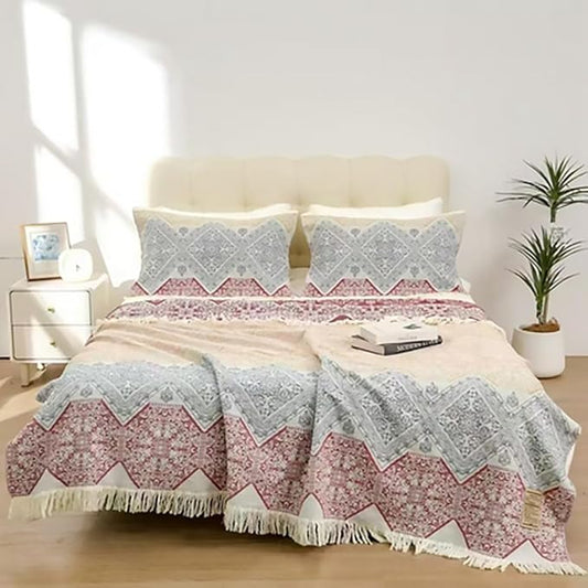 Boho Floral Muslin Blanket 100% Cotton Summer Blanket