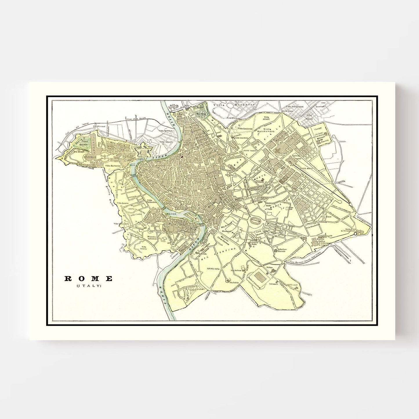 Vintage Map of Rome, Italy 1901