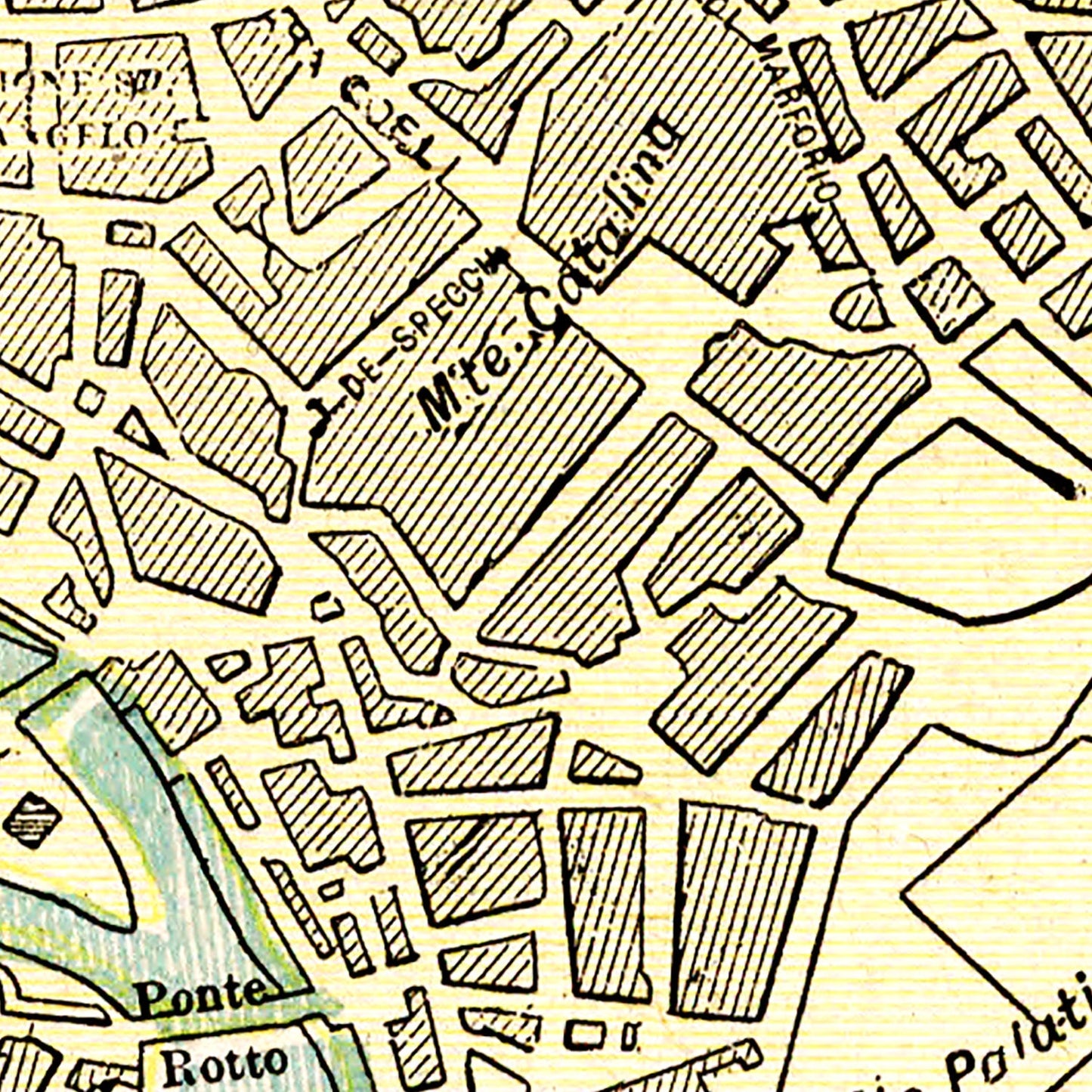Vintage Map of Rome, Italy 1901