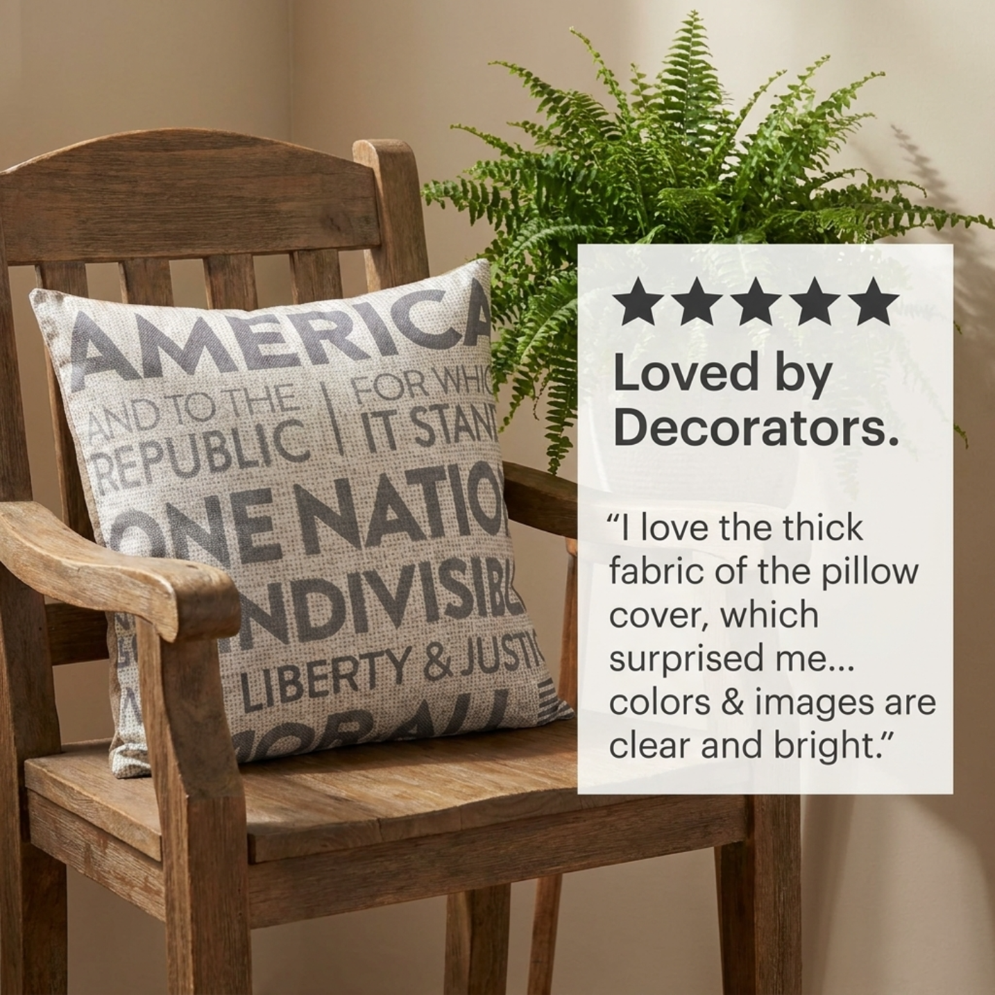 Patriotic Throw Pillow Set - 3 USA Pillow Covers 18x18