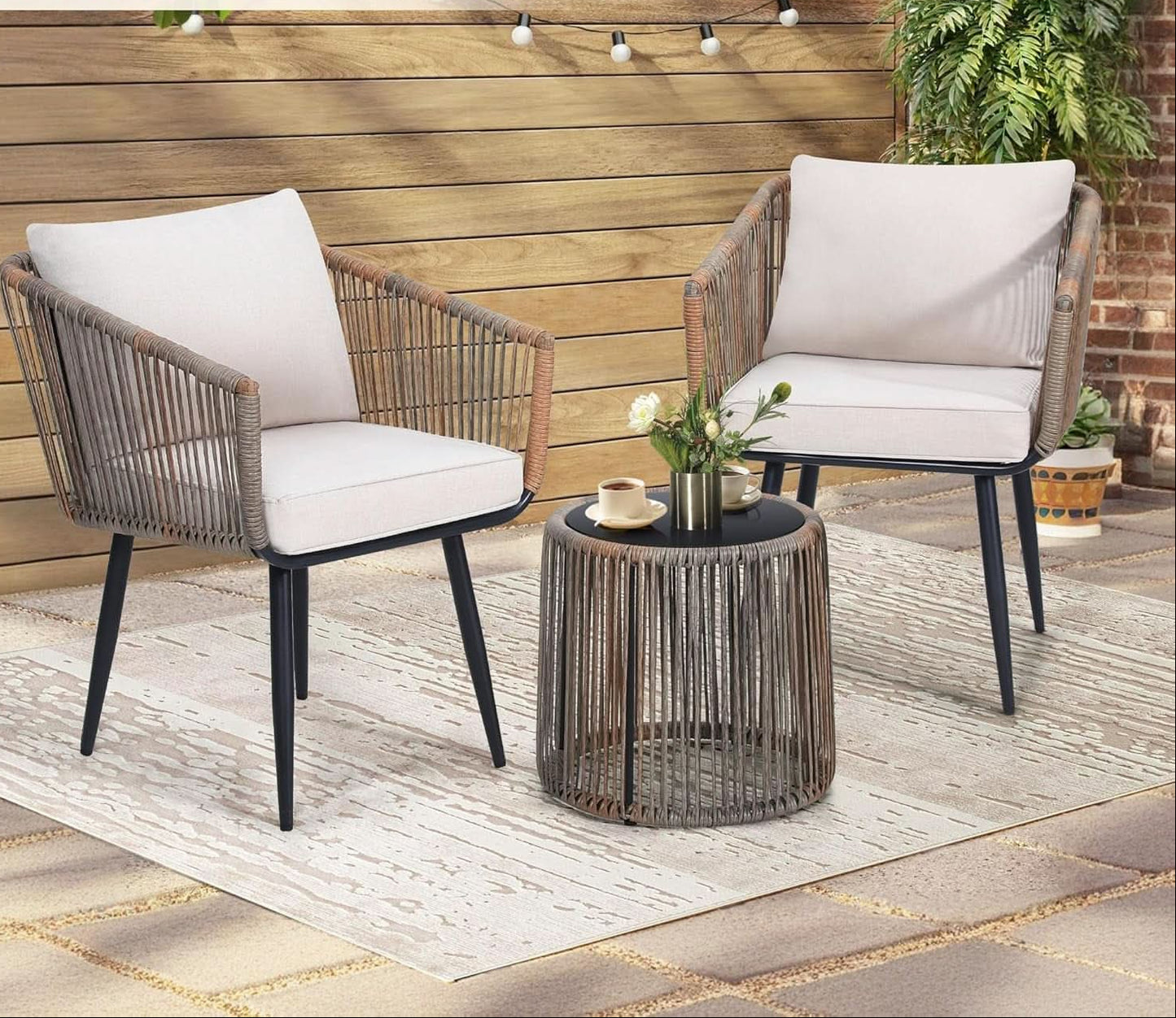 Rattan Bistro Conversation Set