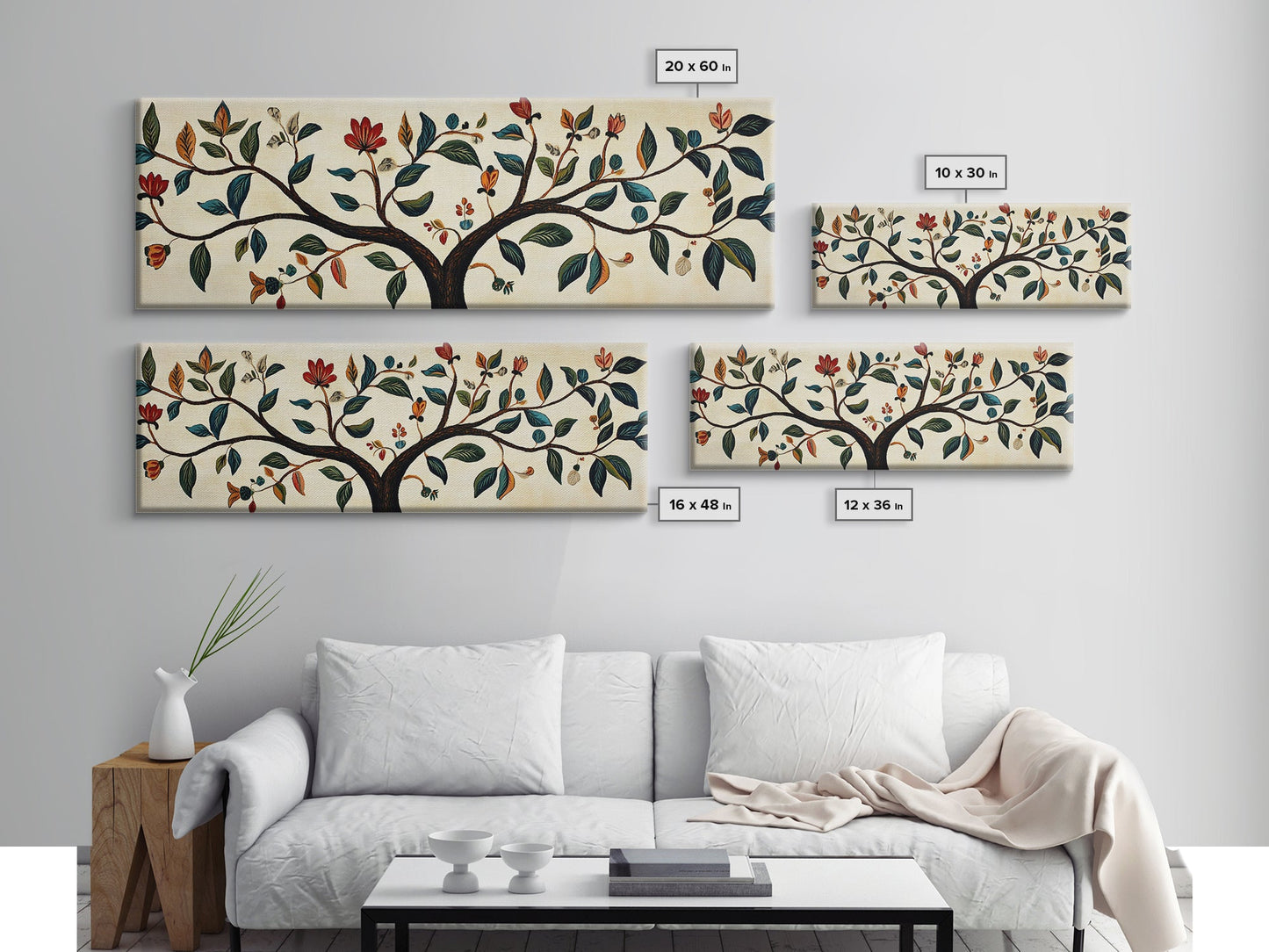 Wabi-Sabi Inspired Panoramic Botanical Print