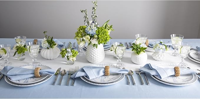 Solino 100% Linen Classic Hemstitch White Table Runner