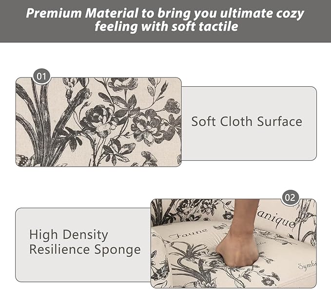 INZOY Modern French-Inspired Floral Accent Chair