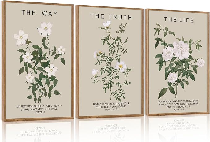 Aurlan: The Way The Truth The Life Bible Verse Framed Wall Art