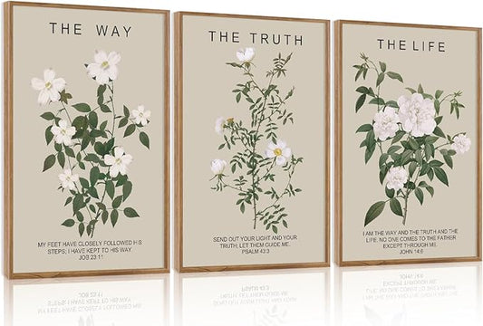 Aurlan: The Way The Truth The Life Bible Verse Framed Wall Art