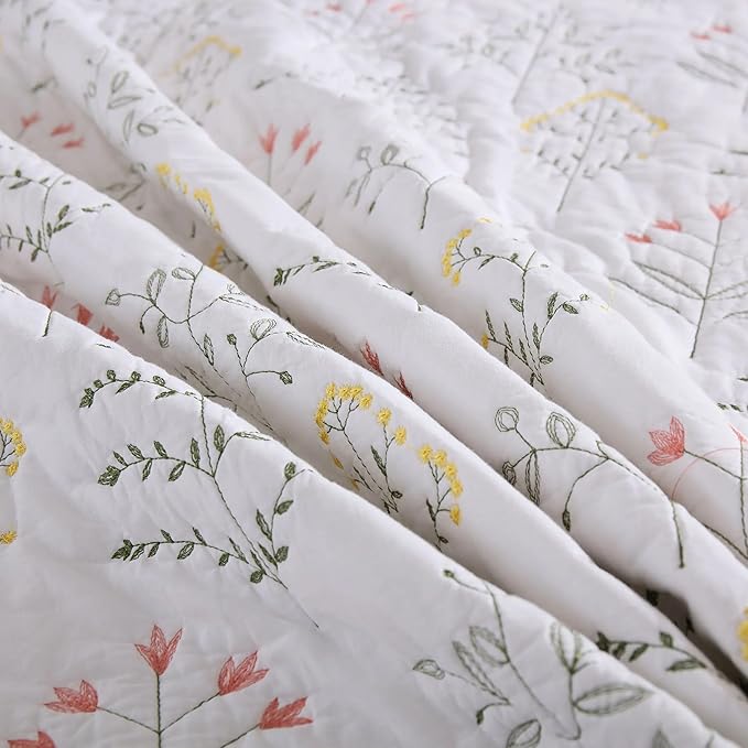 MarCielo 100% Cotton Oversized Embroidery Bedspread