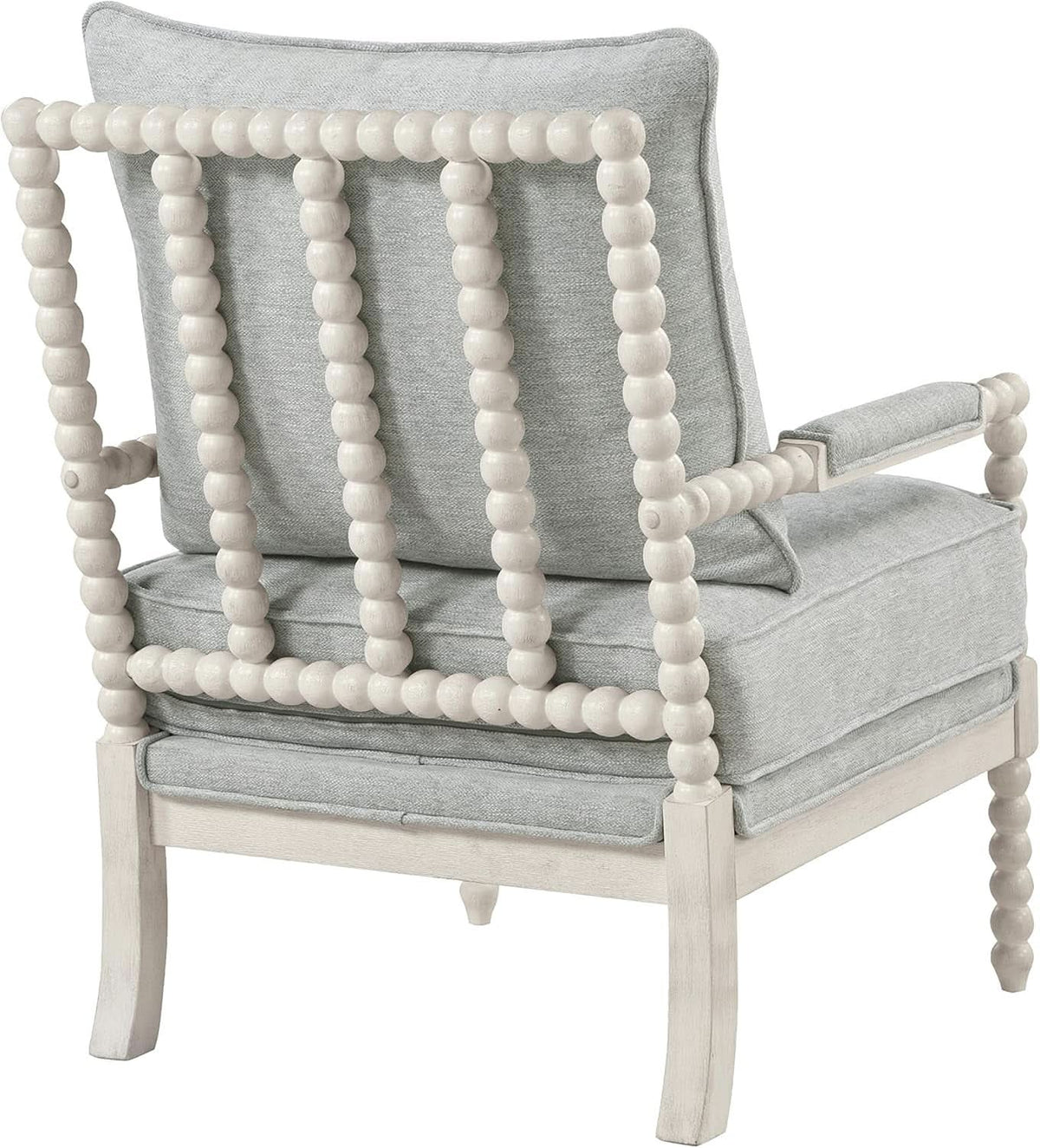 Spindle Accent Chair | Smoke Grey Textured Upholstery