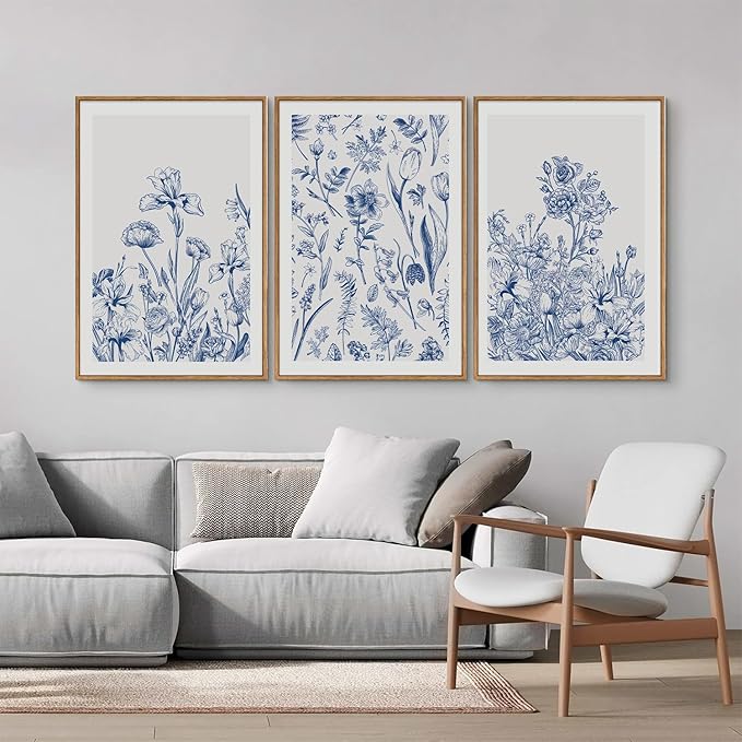 Classic Chinoiserie Framed Canvas Wall Art