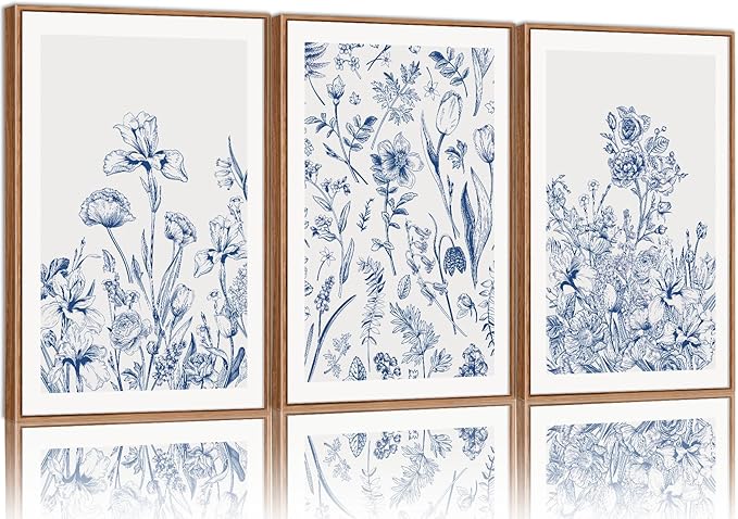 Classic Chinoiserie Framed Canvas Wall Art