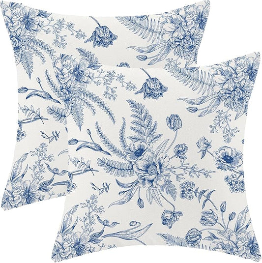 Chinoiserie Flowers Spring  Pillow Covers