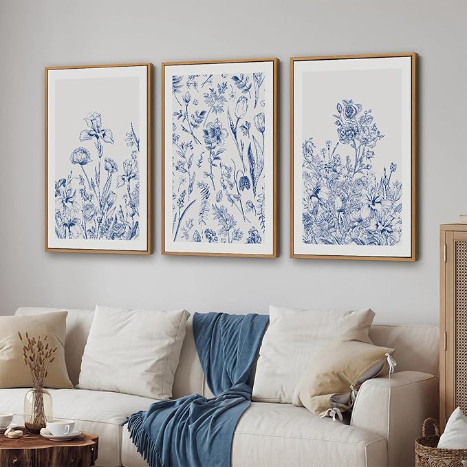 Classic Chinoiserie Framed Canvas Wall Art