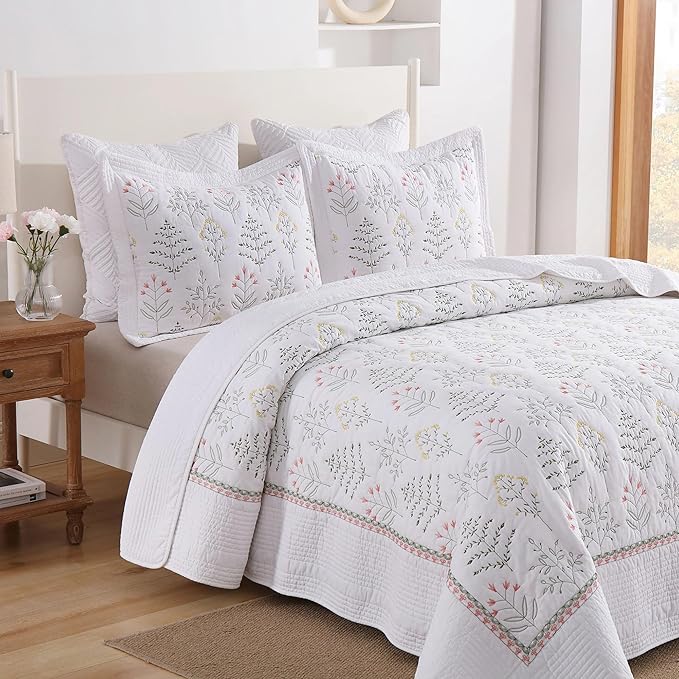 MarCielo 100% Cotton Oversized Embroidery Bedspread