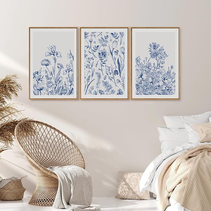 Classic Chinoiserie Framed Canvas Wall Art