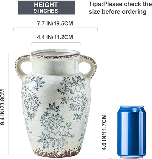 Enra Vintage Chinoiserie Floral Vase