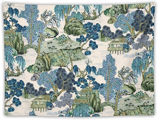 Chinoiserie Tapestry | Asian Watercolor Art