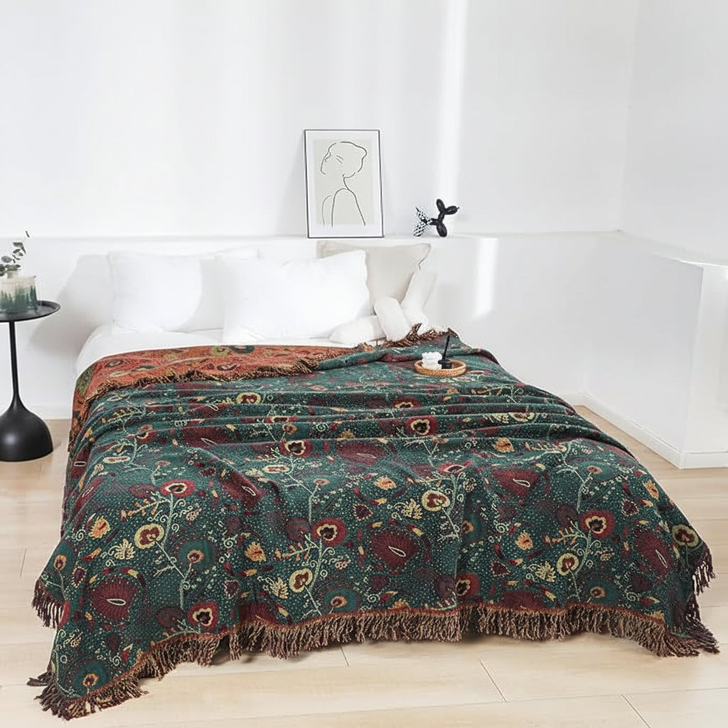 Floral Cotton Reversible Quilt