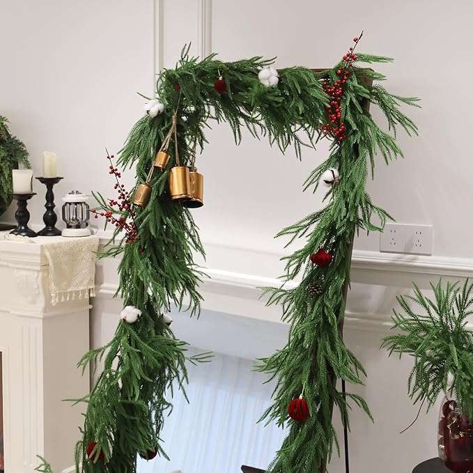 Senjie 6FT Norfolk Pine Christmas Garlands | Set of Two