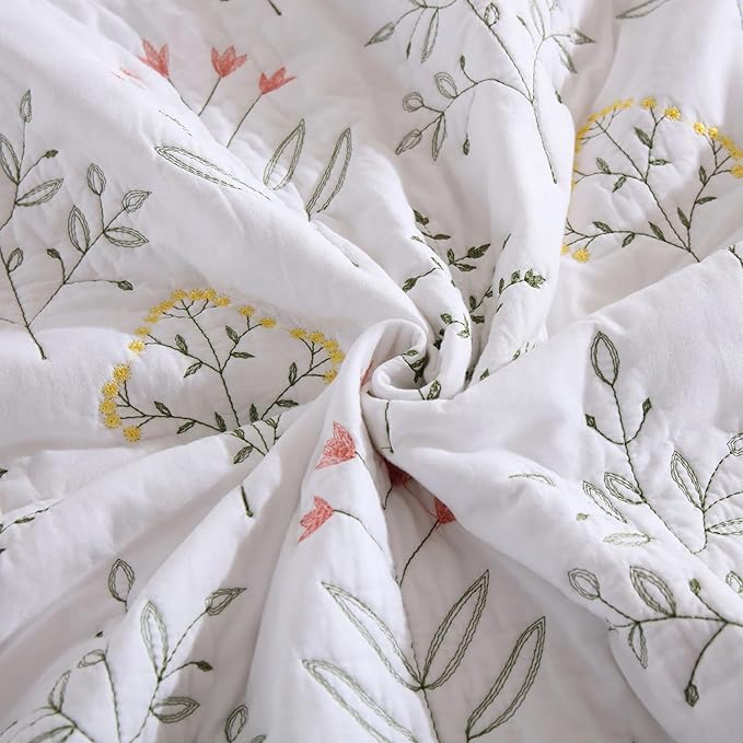 MarCielo 100% Cotton Oversized Embroidery Bedspread