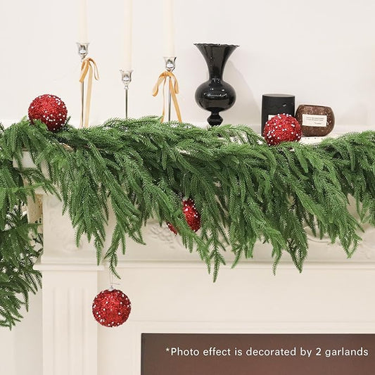 Senjie 6FT Norfolk Pine Christmas Garlands | Set of Two