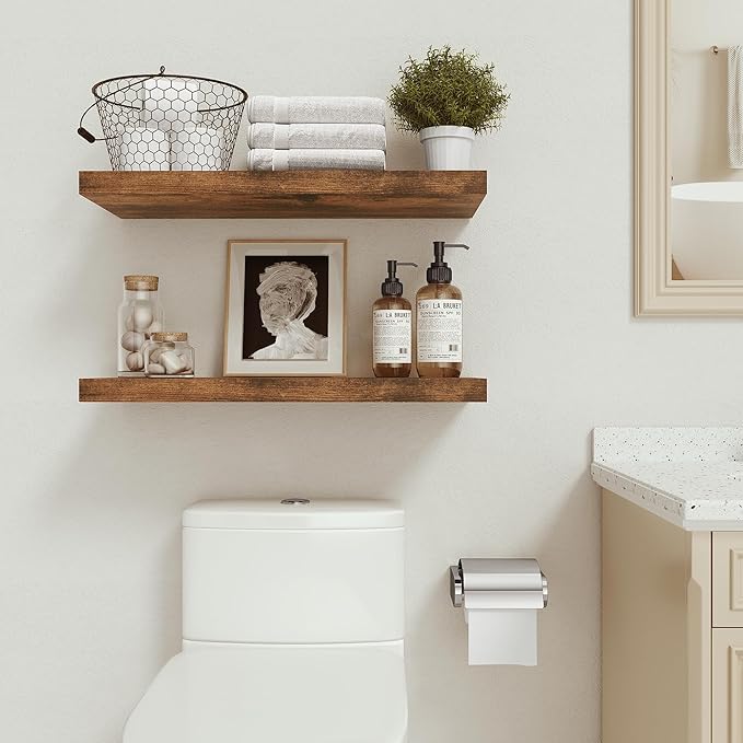 Farmhouse Floating Wood Wall Shelves