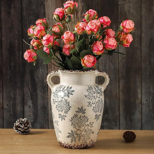 Enra Vintage Chinoiserie Floral Vase
