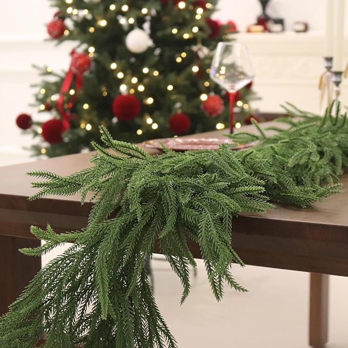 Senjie 6FT Norfolk Pine Christmas Garlands | Set of Two