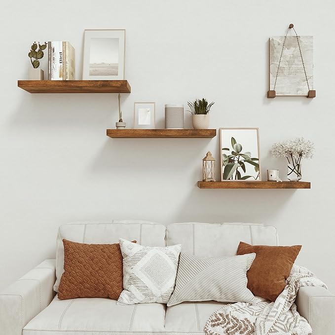 Farmhouse Floating Wood Wall Shelves