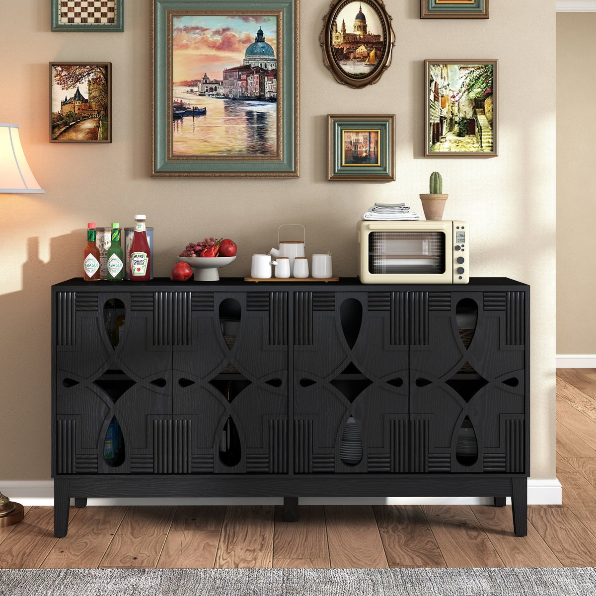 Mid Century Modern Sideboard Buffet Cabinet with Storage | 60.5"