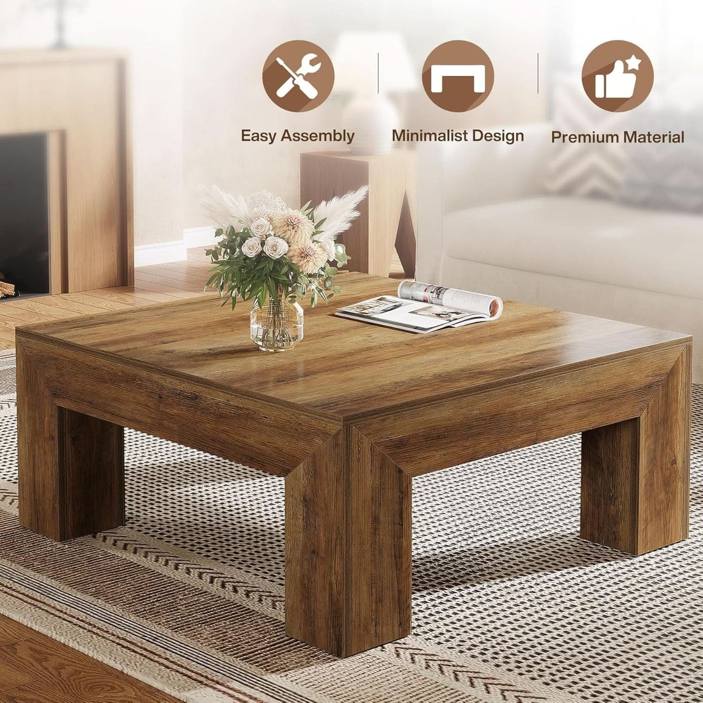 French Farmhouse Rustic Coffee Table
