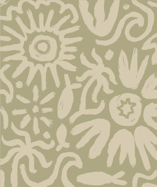 Sage Flora Plush Throw