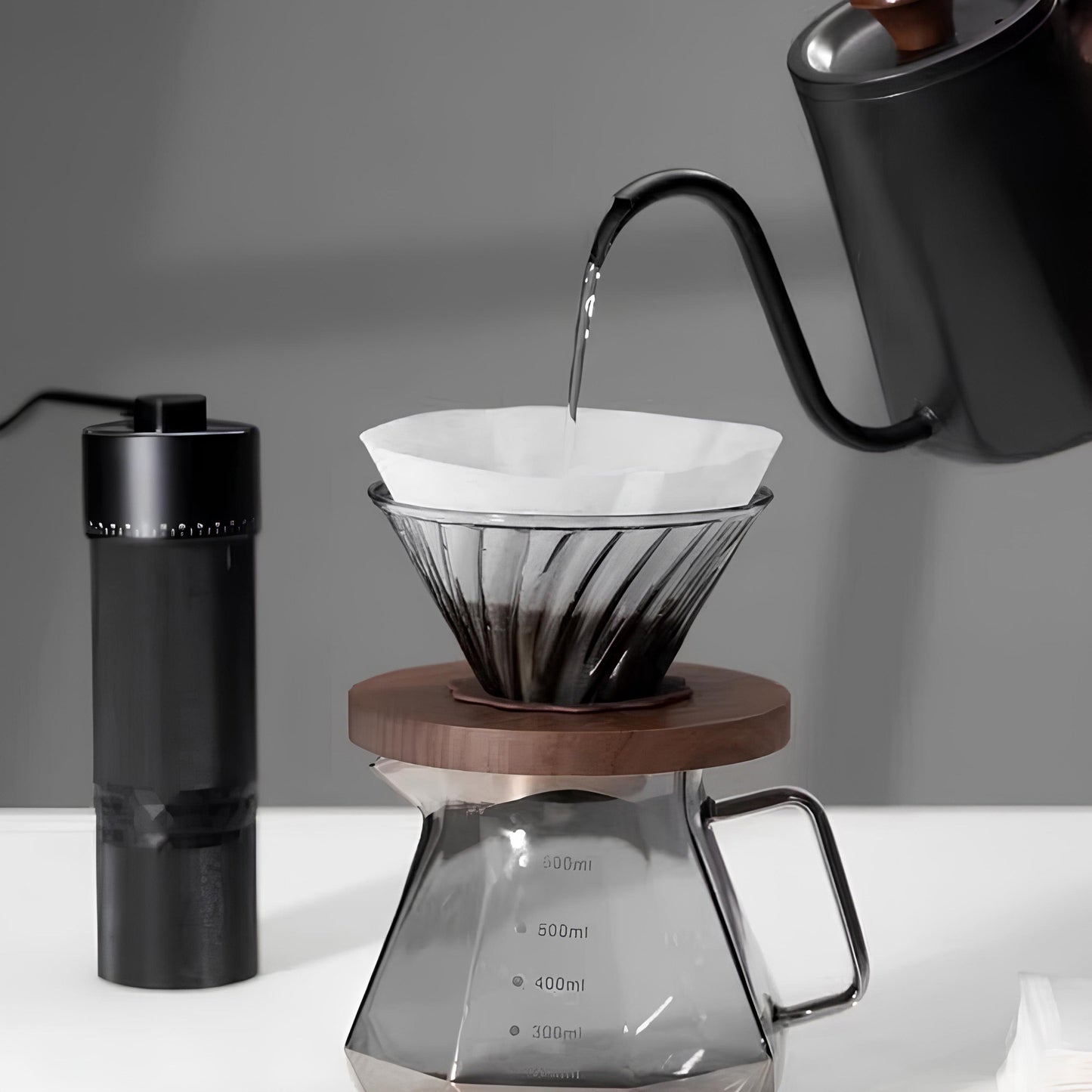 Nordé Coffee Brewing V60 Set with Walnut Wood Holder