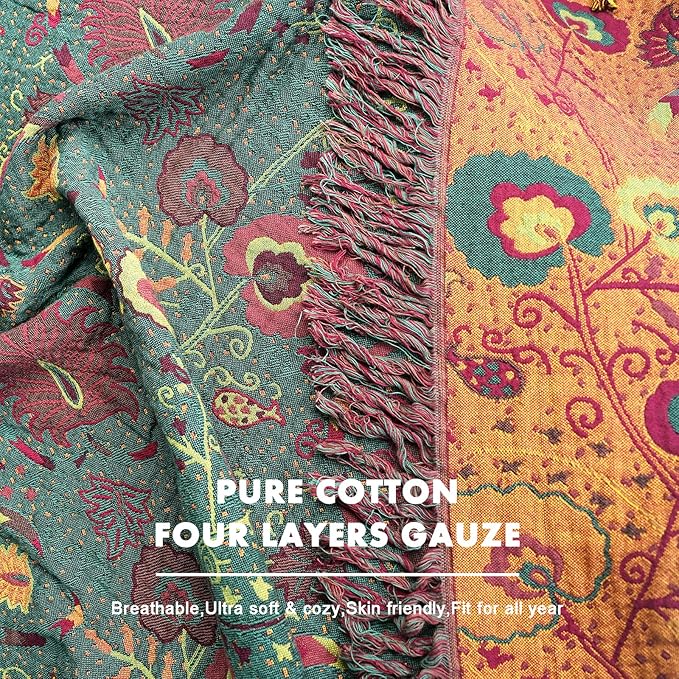 Floral Cotton Reversible Quilt