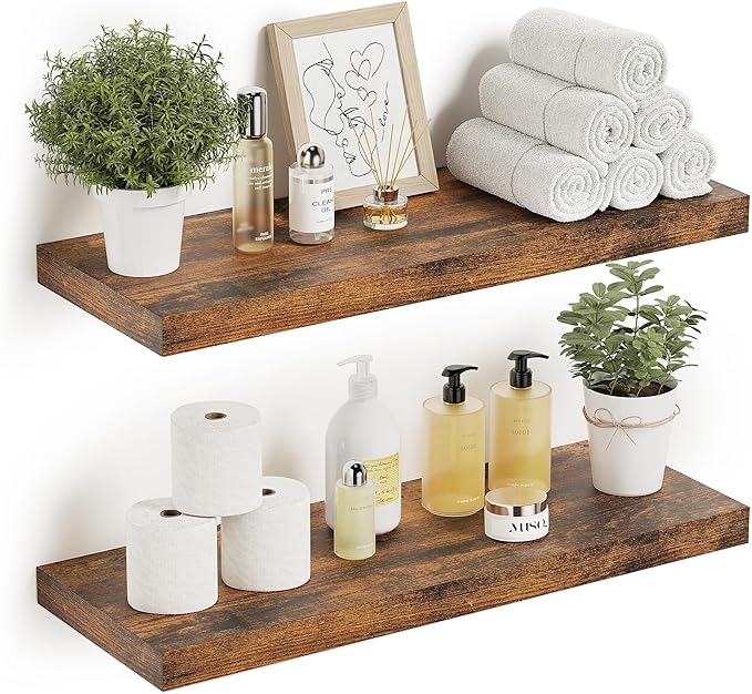 Farmhouse Floating Wood Wall Shelves