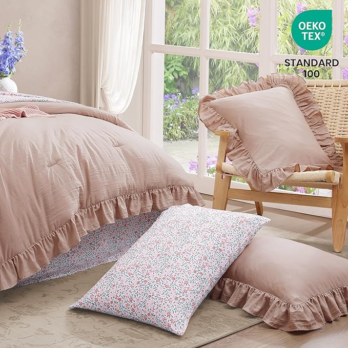 Ruffle Pink Bedding Set