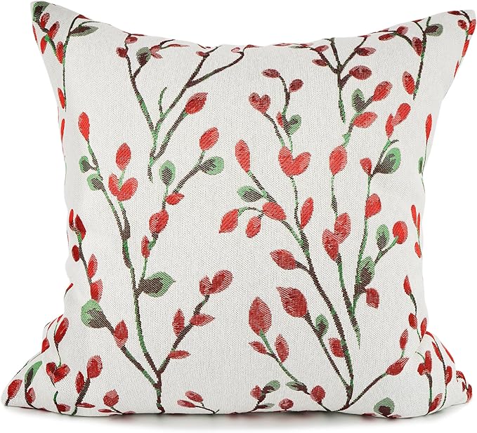 YOUR SMILE Christmas Red Classical Embroidery Leaf Pattern