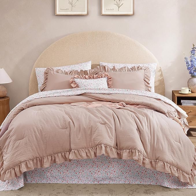 Ruffle Pink Bedding Set