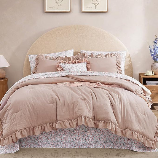 Ruffle Pink Bedding Set