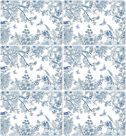 Blue Bird Floral Outdoor Placemats