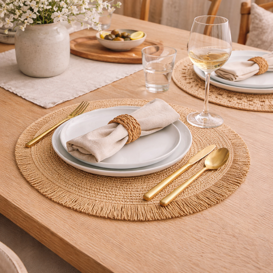 Santorini Straw Fringe Placemats